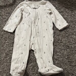 Carter's White Footies Soft Cotton One Pieces